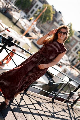 Azzurro 94122 skirt dots maartje dark red