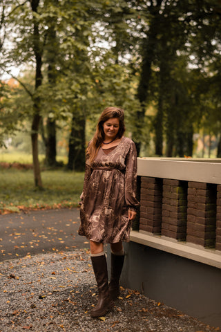 dress azzurro flower 95284 brown/beige