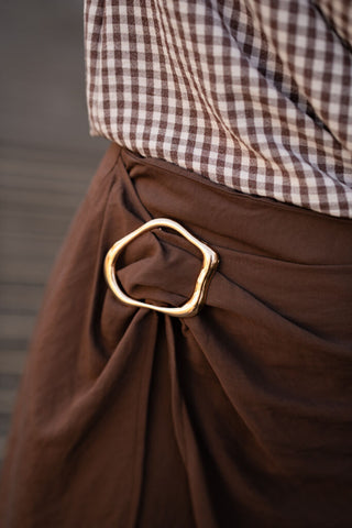 Azzurro 94108 skirt gold detail brown – foto 4
