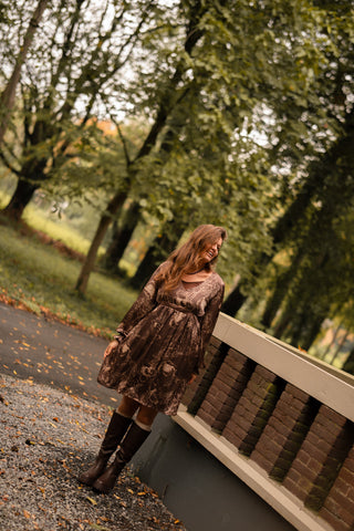 dress azzurro flower 95284 brown/beige