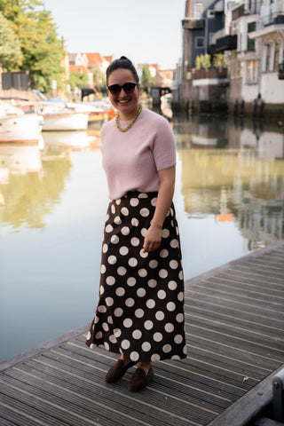 Azzurro 94102 skirt dot paris brown