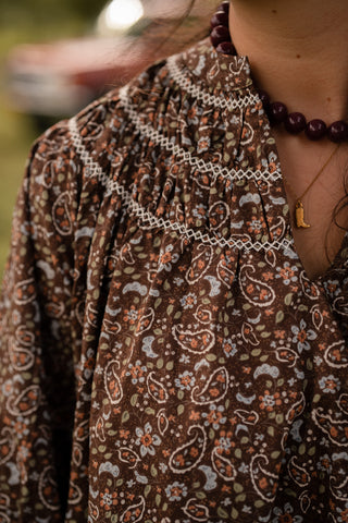 Blouse print brown Eva