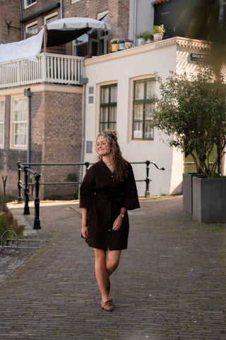 Azzurro 8614 dress coco brown – foto 3