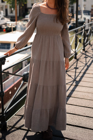 Coton dress CJ guusje taupe
