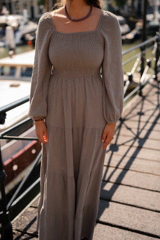 Coton dress CJ guusje taupe