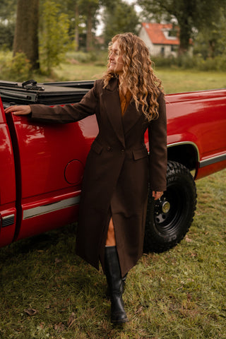 Long blazer jacket brown