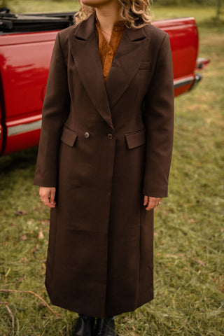 Long blazer jacket brown