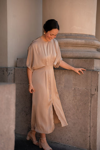 Azzurro 95225 dress satin ella beige