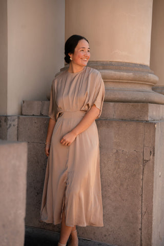 Azzurro 95225 dress satin ella beige – foto 4