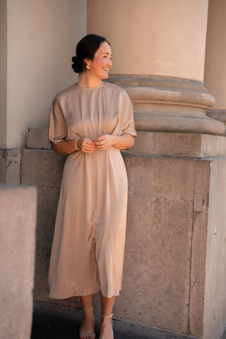Azzurro 95225 dress satin ella beige – foto 2
