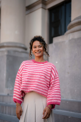 gimme tee stripe pink