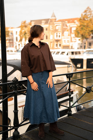 Basic blouse brown Iris