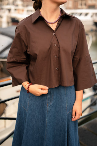 Basic blouse brown Iris
