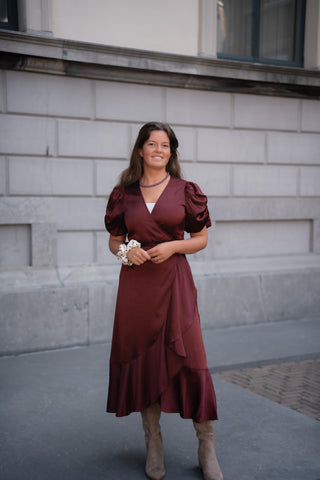 A VIEW - Sinda dress burgundy wedding
