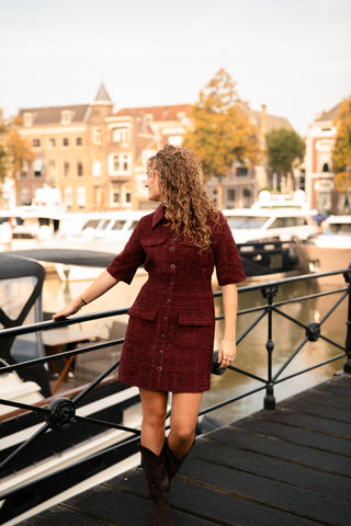 Freebird deluxe dress boucle bordeaux