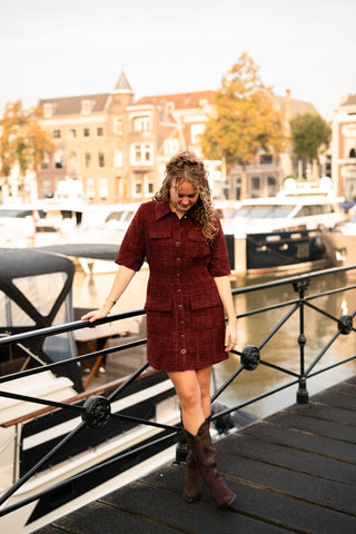 Freebird deluxe dress boucle bordeaux