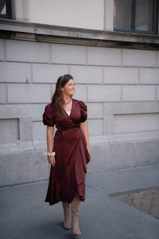 A VIEW - Sinda dress burgundy wedding