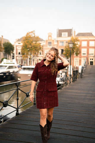 Freebird deluxe dress boucle bordeaux