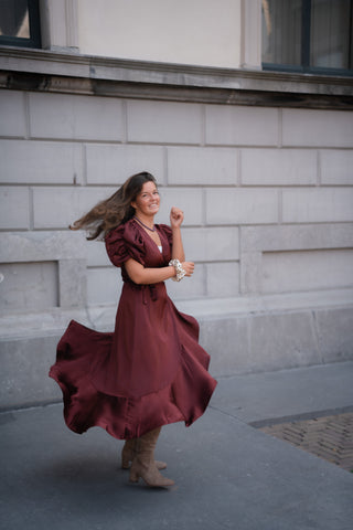 A VIEW - Sinda dress burgundy wedding