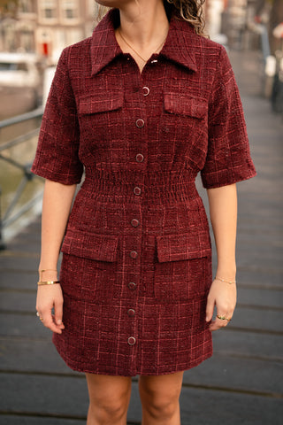 Freebird deluxe dress boucle bordeaux