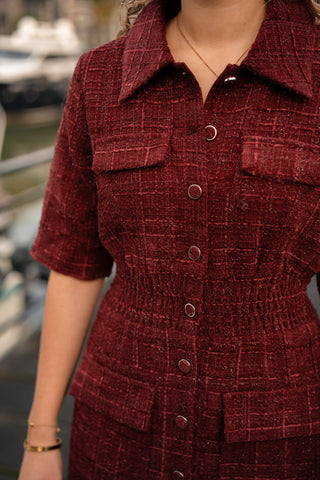 Freebird deluxe dress boucle bordeaux
