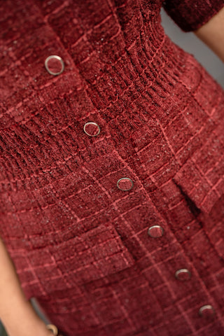 Freebird deluxe dress boucle bordeaux