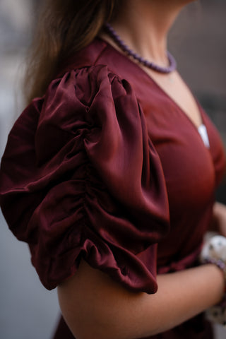 A VIEW - Sinda dress burgundy wedding