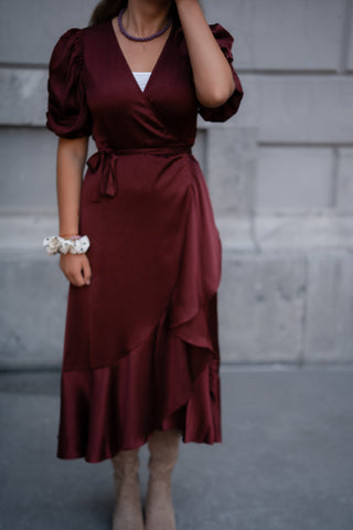 A VIEW - Sinda dress burgundy wedding