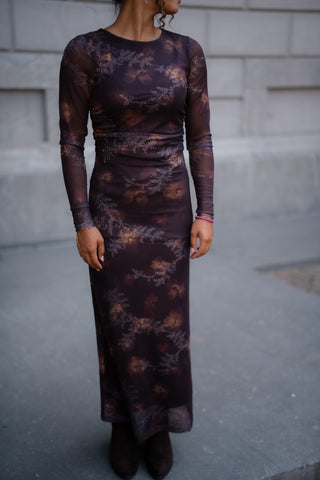 A VIEW - Belena dress brown/sand mesh