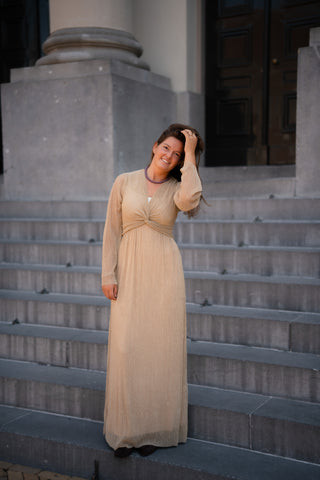 FREEBIRD Dreena gold dress