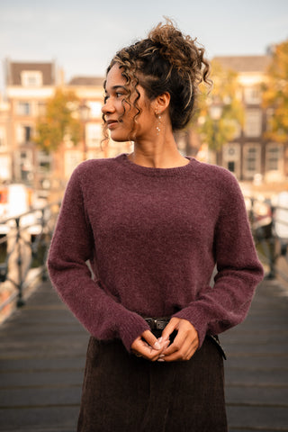 Fien long top knitted prune