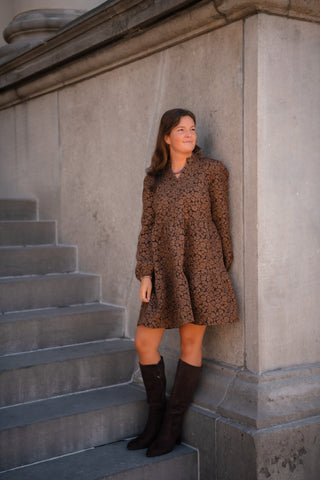 A VIEW - ida dress darkbrown