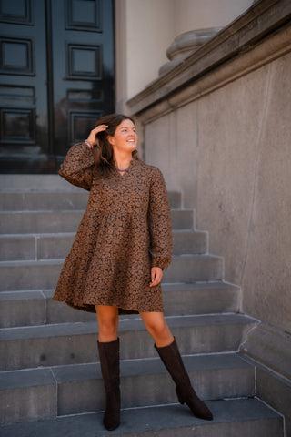 A VIEW - ida dress darkbrown