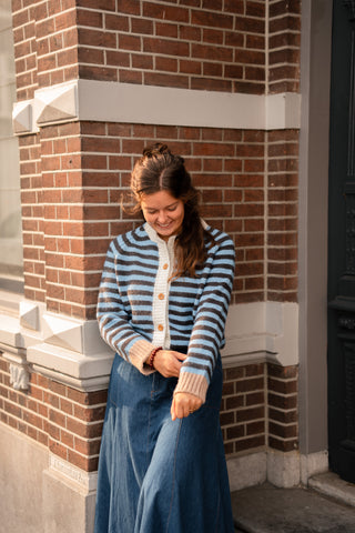 Cardigan blue/camel Livia