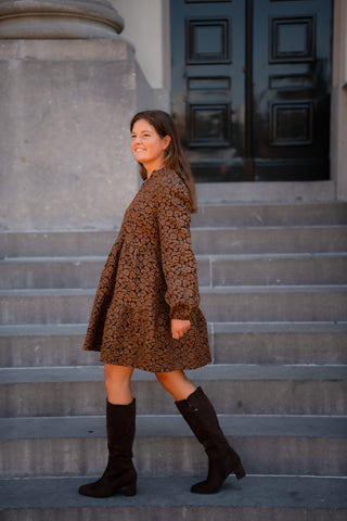 A VIEW - ida dress darkbrown