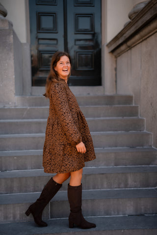 A VIEW - ida dress darkbrown