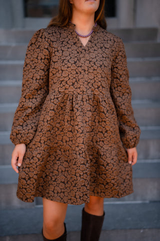 A VIEW - ida dress darkbrown