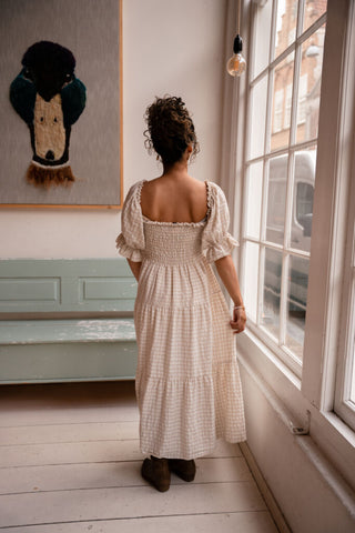 saar dress blocked beige – foto 9