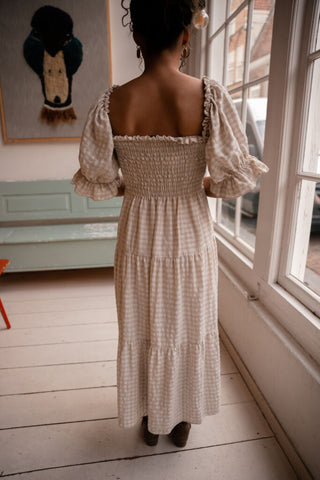 saar dress blocked beige – foto 7