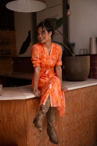 95249 azzurro dress orange/pink wedding – foto 2