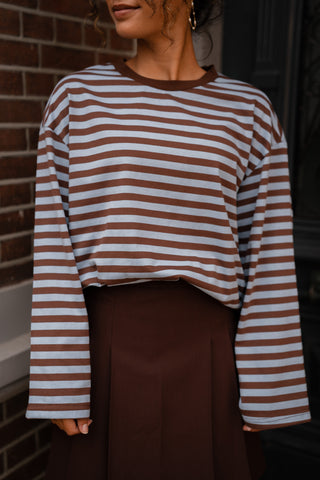 long sleeve brown/blue
