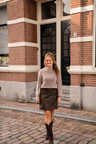 Azzurro skirt brown leather