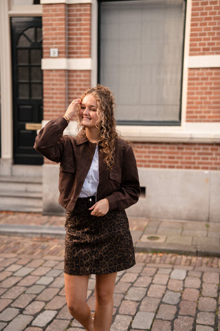 Azzurro jacket brown suede