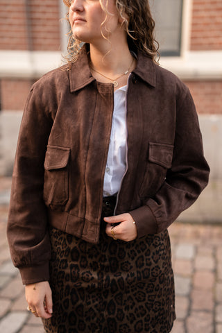 Azzurro jacket brown suede
