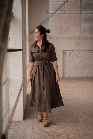 CTN oo8 dress blouse Ann coffee
