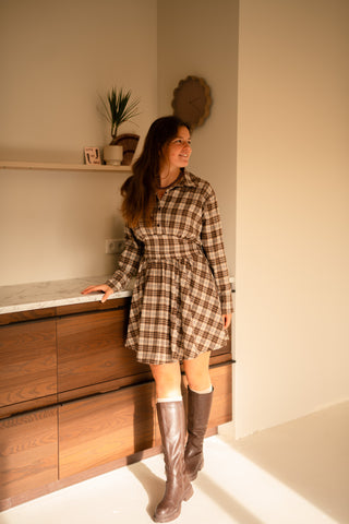Azzurro dress Mina camel 8995