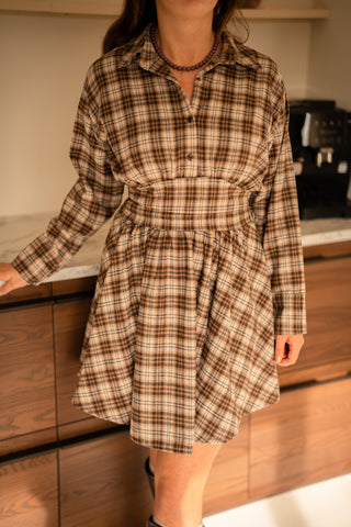 Azzurro dress Mina camel 8995