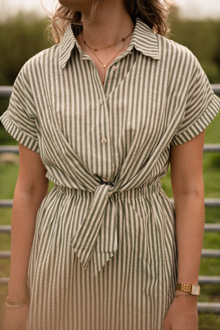 april 3309 dress khaki stripe – foto 3