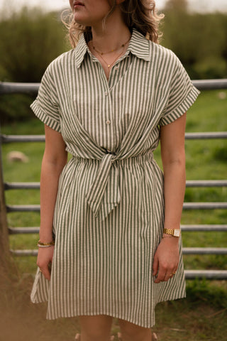april 3309 dress khaki stripe – foto 2