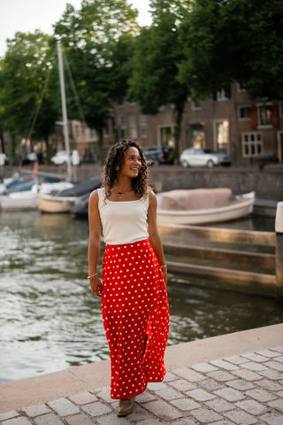 6920 skirt red palermo dots
